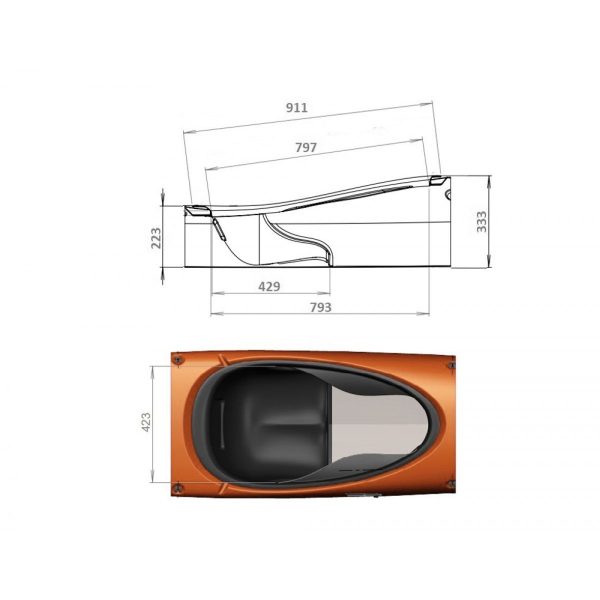 Splint Sea Play 535 elite orange. Sea kayak fiberglass-carbon - Image 7