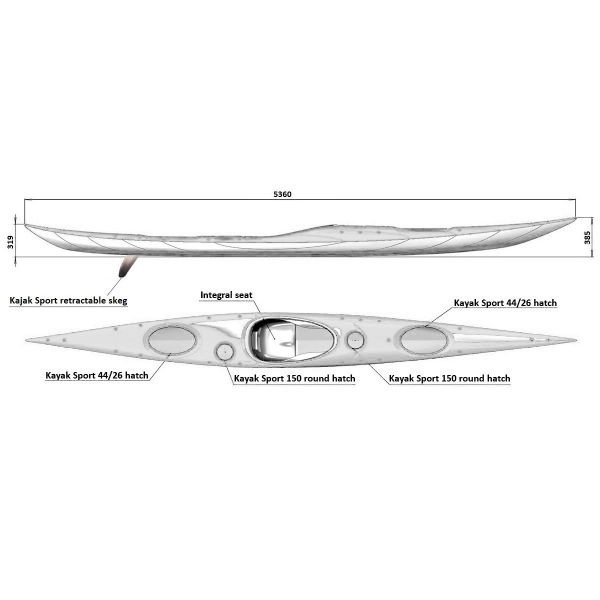 Splint Greenland elite white. Sea kayak fiberglass-carbon - Image 4
